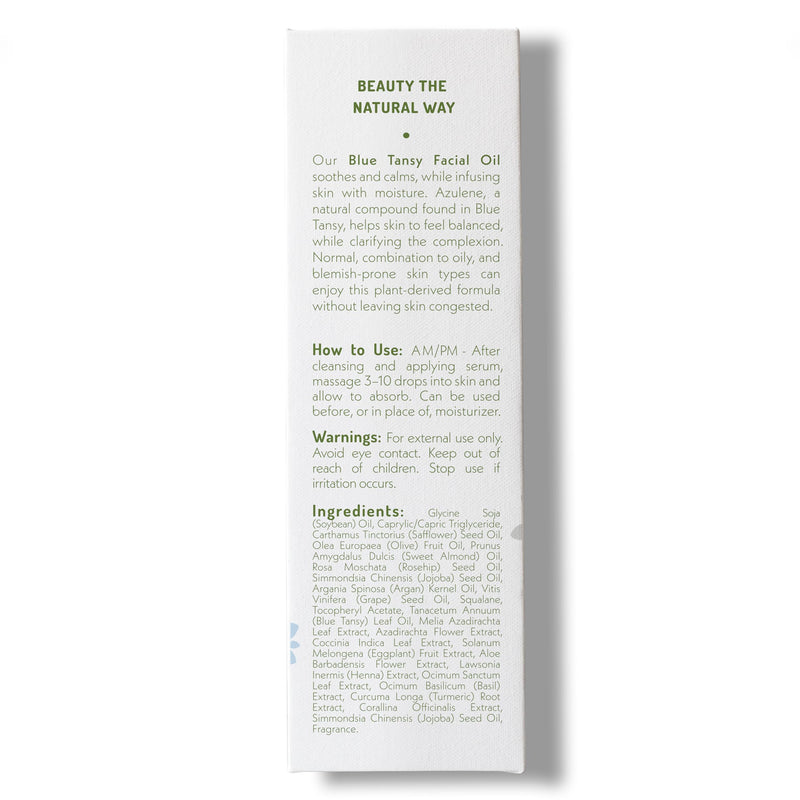 Eve Hansen Blue Tansy Facial Oil Moisturizer - Balancing Face Oil With Squalane, Rosehip, Turmeric, Vitamin E For Skin | Non-Greasy - 1.7 oz