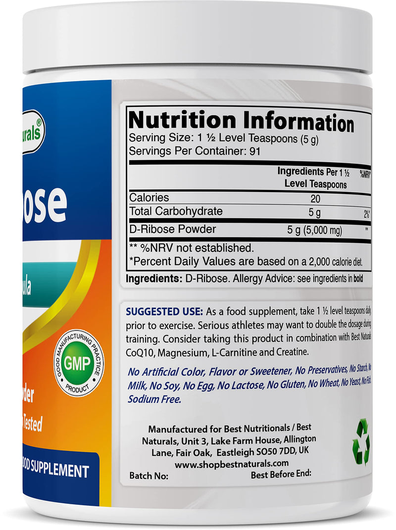 [Australia] - Best Naturals D-Ribose Powder 1 Pound 
