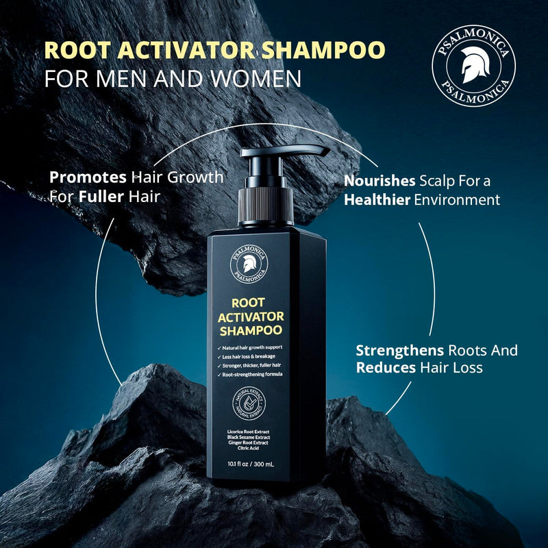 Root Activator Shampoo for Men: Hair Growth Shampoo for Hair Loss and Thinning Hair - Hair Loss Regrowth Shampoo for Men Women (Refreshing Scent) 10.1 Fl Oz (Pack of 1) Root Activator Shampoo