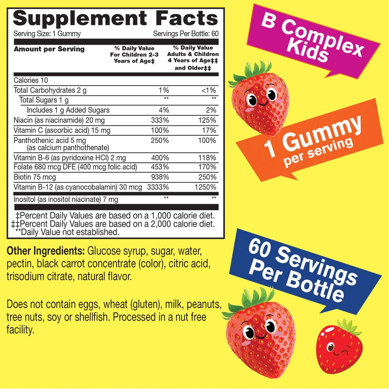 WellYeah B Complex Kids + Vitamin D3+K2 Kids, Gummies Bundle - Great Tasting, Vitamin Supplement, Gluten Free, GMO Free, Chewable Gummy