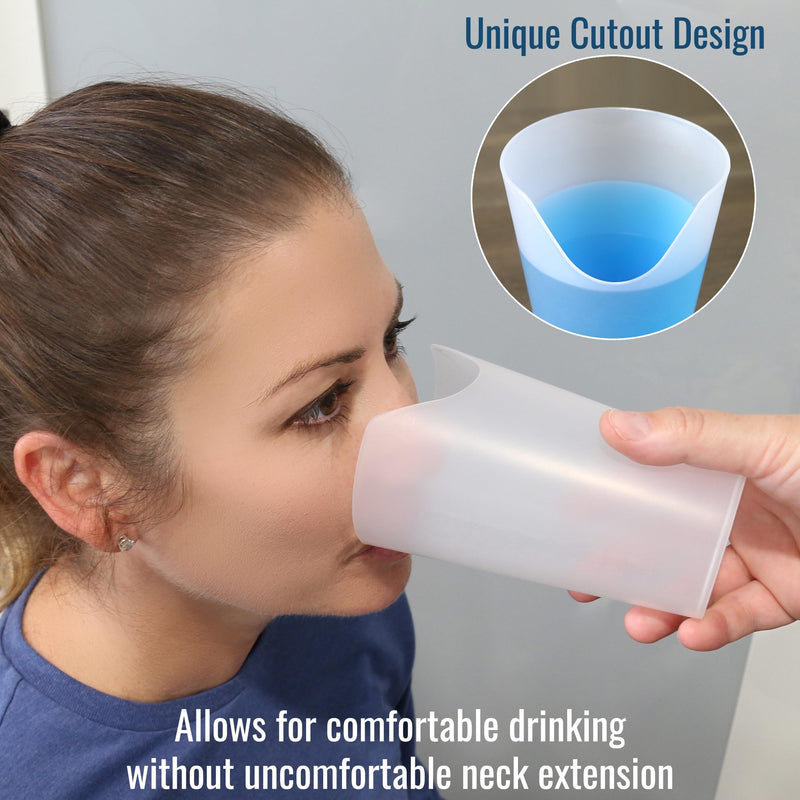 [Australia] - HealthSmart Nosey Cup Set - 3 Pack (4, 8, and 12 oz) - Adult Sippy Cup, Autism Friendly, Dysphagia, Special Needs, Parkinsons and Occupational Therapy Tools, Elderly Assistance Products 4, 8, and 12 oz 