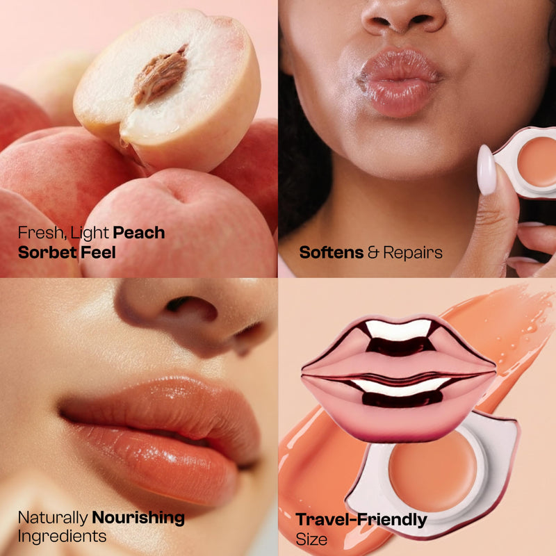 Moisturizing Lip Balm With Vitamin E - Dermatologist Tested, Korean Skin Care - Hydrating & Soothing For Dry Lips, Smooth Glossy Finish - Vegan, Clean Beauty - Peach Sorbet, 1 Count