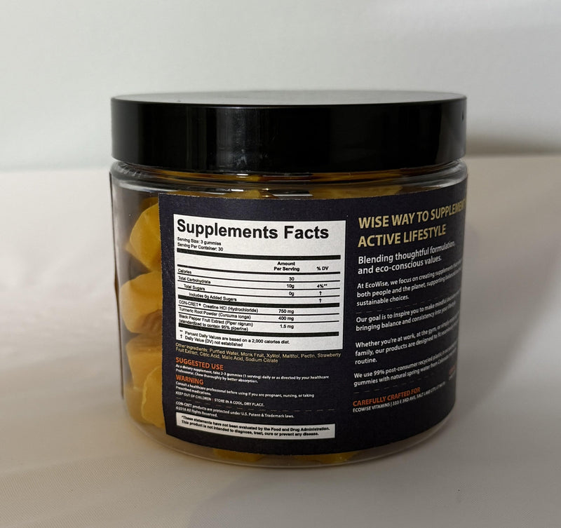 [Australia] - Creatine HCL Gummies 750mg, Chewable Gummies for Men & Women, Sugar-Free, Vegan, HCL Creatine for Active Lifestyle, Strawberry Flavor, 90 Count 90 Count (Pack of 1) 