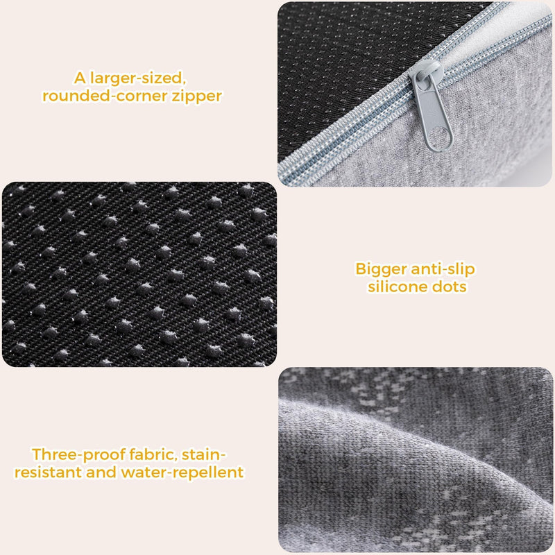 [Australia] - Bed Rail Bumpers for Toddlers 2pcs - Foam Fold Bed Bumper Guard with Dual Non-Slip Pads Waterproof Washable Soft Removable Cover Safe Bed Rail for Toddlers, Kids Seniors 2 