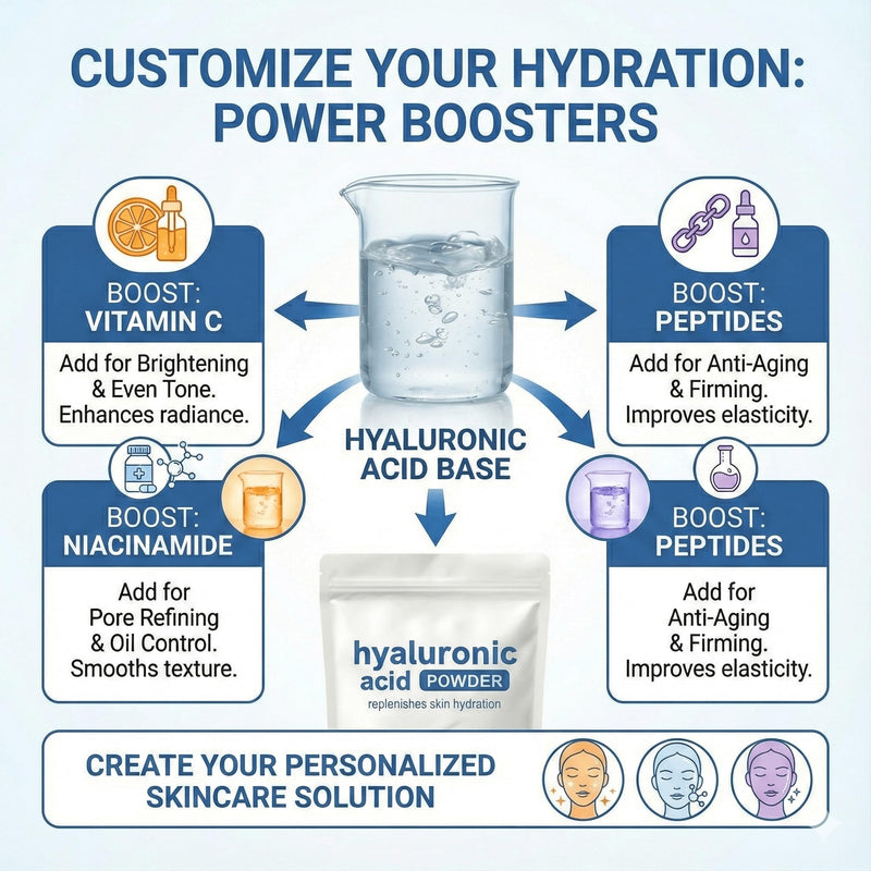 DEJIN Hydrating Hyaluronic Acid Powder for Daily Skincare, 100g - Low Molecular Weight, Water Soluble for Skin Moisture & DIY Facial Serum