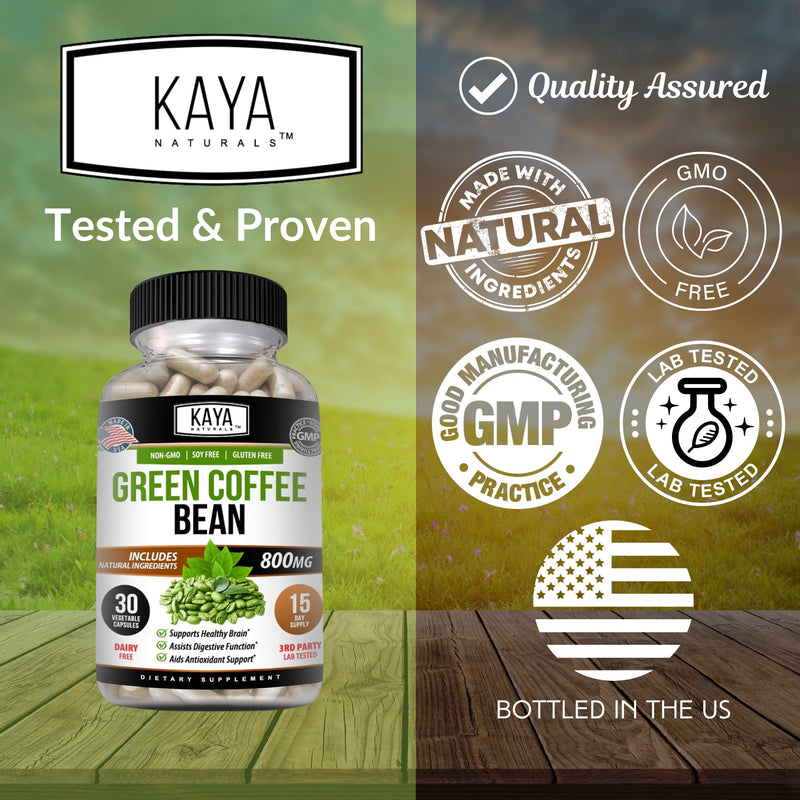 [Australia] - Kaya Naturals Green Coffee Bean Extract - Non-GMO, Gluten-Free Supplement (30 Count (Pack of 1) 30 Count (Pack of 1) 