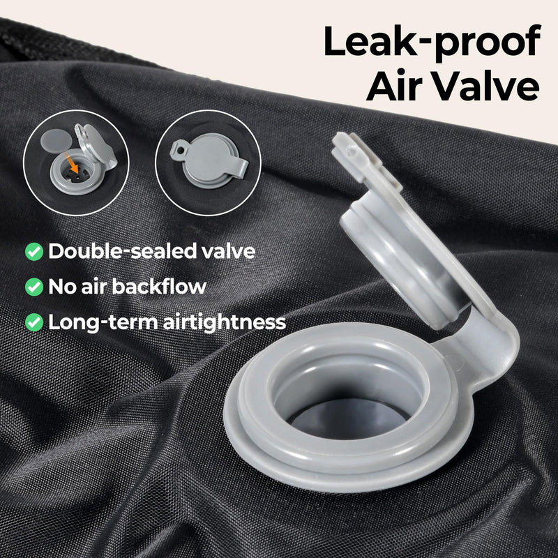 Vacuum Seal Bags for Travel with Bag-Pump Integrated Design, 28L Compression Packing Cubes for Carry-On Suitcase & Travel Backpack, Reusable IP67 Waterproof Vacuum Storage Kit, Gift Set Black 28L