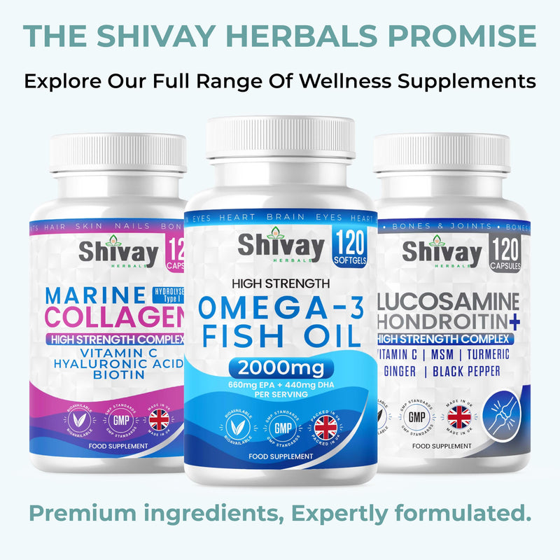 Omega 3 Fish Oil - High Strength 2000mg - 660mg EPA 440mg DHA per Serving | 240 Softgels - 4 Month Supply | Omega-3 Fatty Acid Softgel Capsules - Supports Heart Health, Brain, Vision - Shivay Herbals 120 count (Pack of 2)