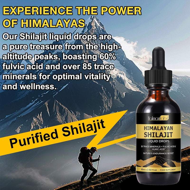 [Australia] - Shilajit Original Shilajit Resin-Natural Organic Shilajit with Fulvic Acid & Trace Minerals-Shilajit Original Himalayan Organic Minerals Supports Endurance and Vitality,Pure Himalayan Drops,60ml 