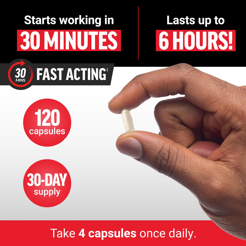 [Australia] - FORCE FACTOR Nitric Oxide Booster, Fast-Acting Formula with L-Arginine, Boosts Nitric Oxide Levels, Maximize Muscle Pumps, Enhance Endurance, Improve Circulation, 120 Capsules 