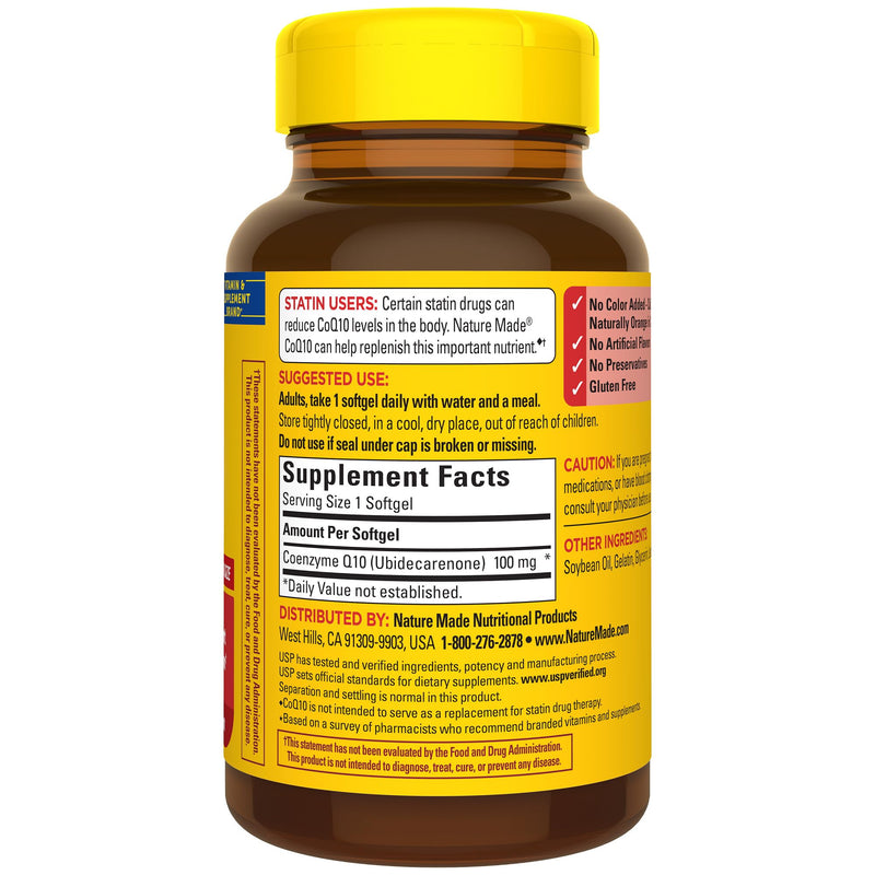 [Australia] - Nature Made CoQ10 100mg, Dietary Supplement for Heart Health Support, 120 Softgels, 120 Day Supply 120 Count (Pack of 1) 
