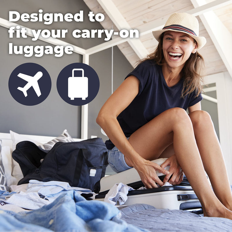Beeyond Compression Packing Cubes Set - 6 Pieces for Travel and Luggage Organization, Includes Large & Small Cubes, Accessories Bag, and Laundry Bag White & green (6 Pieces)