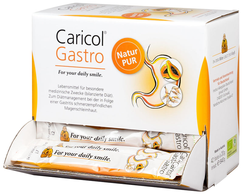 [Australia] - Caricol Gastro | 100% natural product | Support for the gastric mucosa | With the power of papaya & biotin | With Papain | 42 sticks of 20 g each (840 g) 