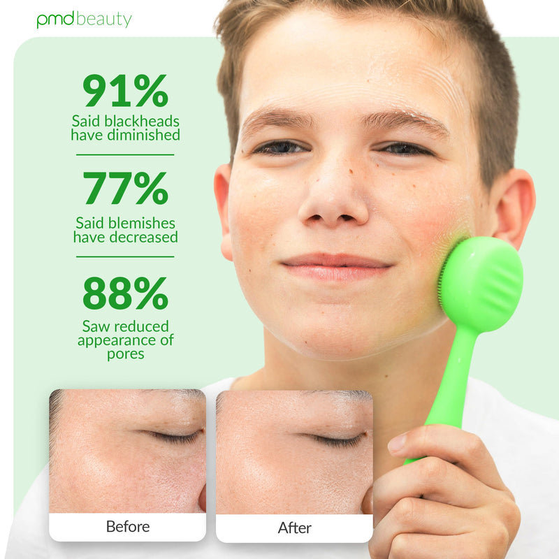 PMD Clean - Smart Facial Cleansing Device with Silicone Brush & Anti-Aging Massager Lime