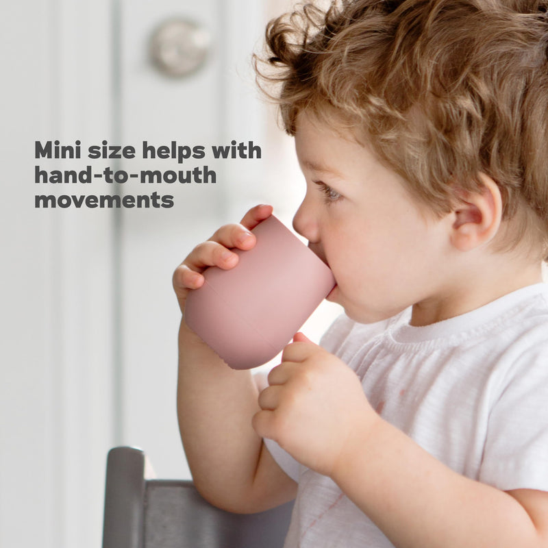 [Australia] - ezpz Mini Cup + Straw Training System (Sage) - 9 Months+ - 100% Silicone Training Cup for Infants + Toddlers - Designed by a Pediatric Feeding Specialist Sage 4 Ounces 