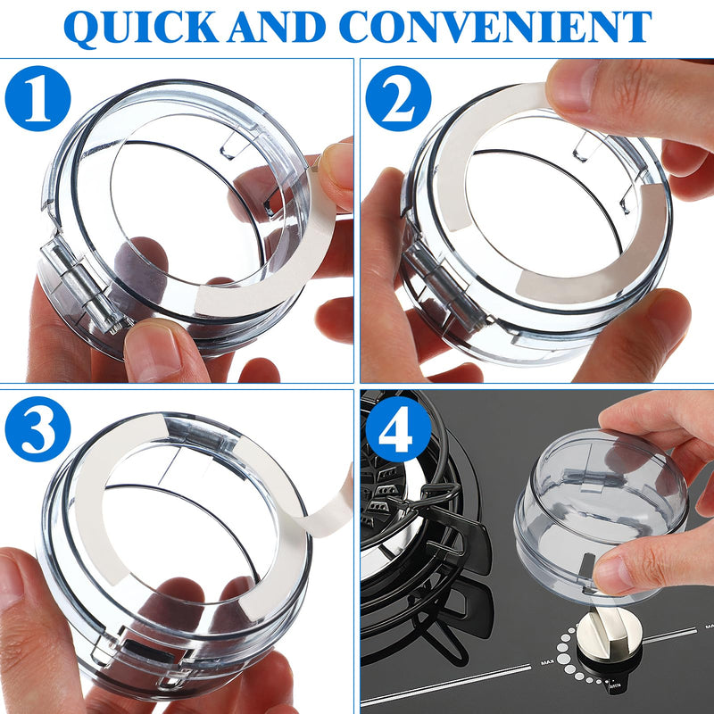 [Australia] - PATKAW 4pcs Stove Knob Covers Child Safety for Electric Stove Top Stove Baby Proof Safety Guards 