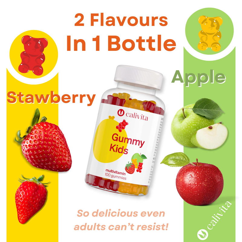 Gummy Kids Multivitamin Gummies | Multivitamin Gummies for Kids Age 3+ | 12 Essential Vitamins & Minerals | Children's Vitamins with Vitamins A C D3 E K1 B6 B12 Zinc & Biotin | Low Sugar | 100 Gummies