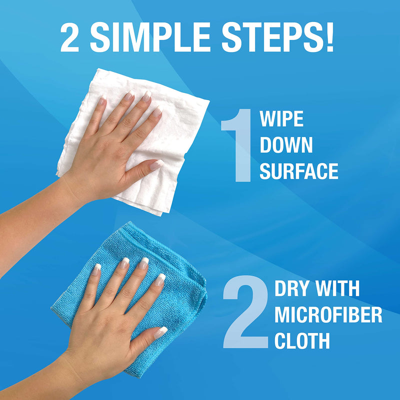 [Australia] - MiracleWipes for Glass, Disposable and Streak Free Cleaning Wipes for Mirrors, Windows, Kitchen, Home, and Auto- 60 Count 60 Count (Pack of 1) 