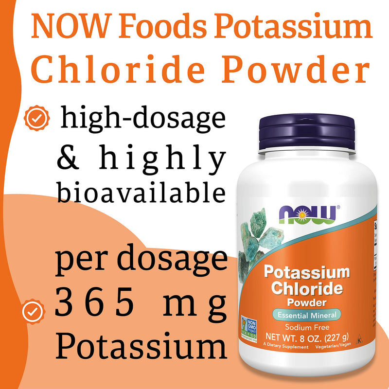Now Foods, Potassium Chloride Powder, 227g, Lab-Tested, Potassium, Gluten Free, Soy Free, Vegetarian