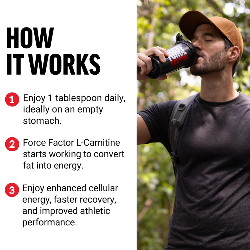 [Australia] - Force Factor L Carnitine Supplement, Liquid L-Carnitine 3000 mg to Help Turn Fat Into Energy, Support Muscle Recovery, and Boost Cellular Energy, Maximum Strength, Non-GMO, Berry Flavor, 16 Oz. 