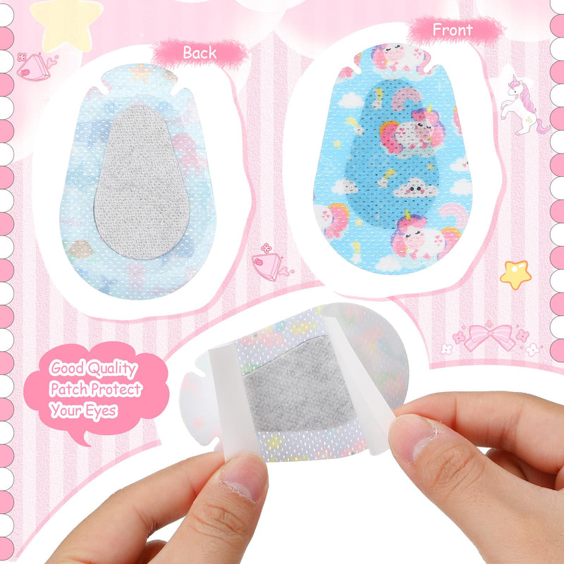 [Australia] - 100 Pcs Adhesive Eye Patches for Kids Girls Cute Toddler Eye Patch Bulk Colorful Breathable Lazy Patch Cartoon Adhesive Bandages for Children Baby Light Blocking, 20 Styles, 3 x 2 Inches 100 