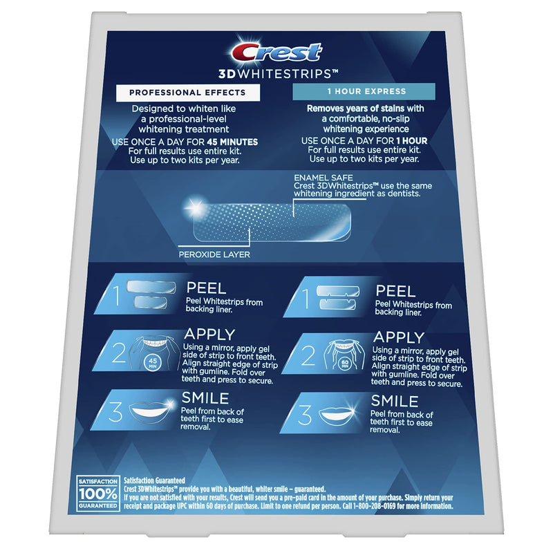 [Australia] - Crest 3D Whitestrips, Professional Effects Plus, Teeth Whitening Strip Kit, 48 Strips (24 Count Pack) 24 Count (Pack of 1) 