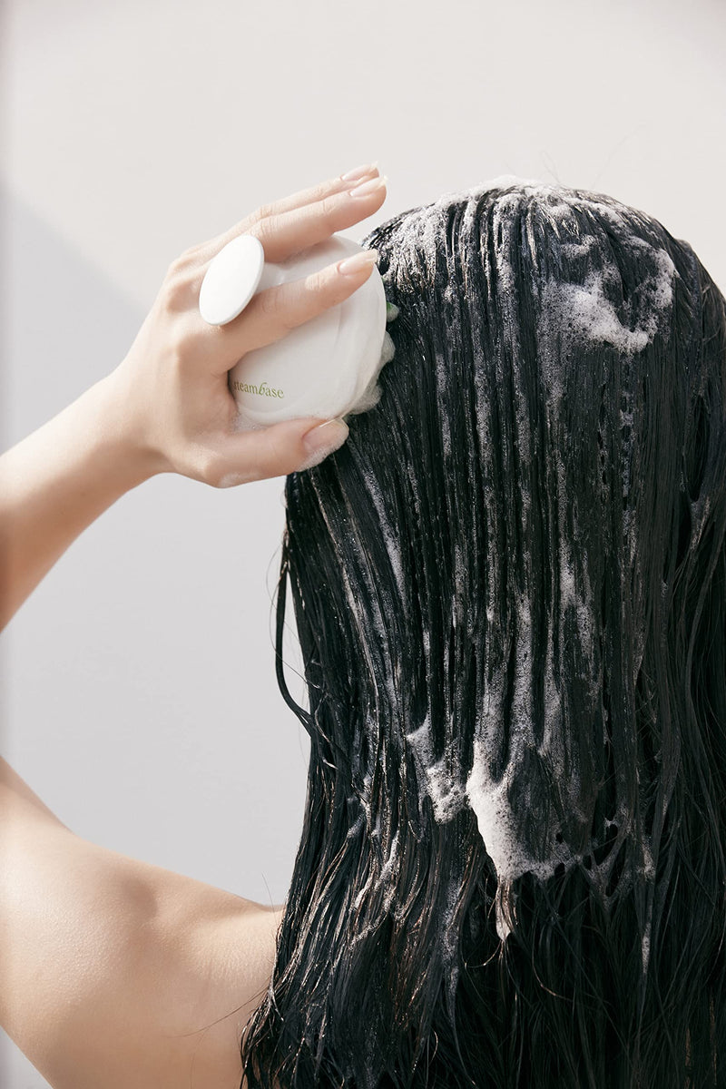 [Australia] - STEAMBASE Perfect Shampoo Brush | Ergonomic Scalp Massager, Scrubber, Exfoliator for Sebum & Dandruff Removal | Soft Silicone Bristles | Dry, Oily, Itchy Scalps, Wet or Dry Hair | White, 1 Count 
