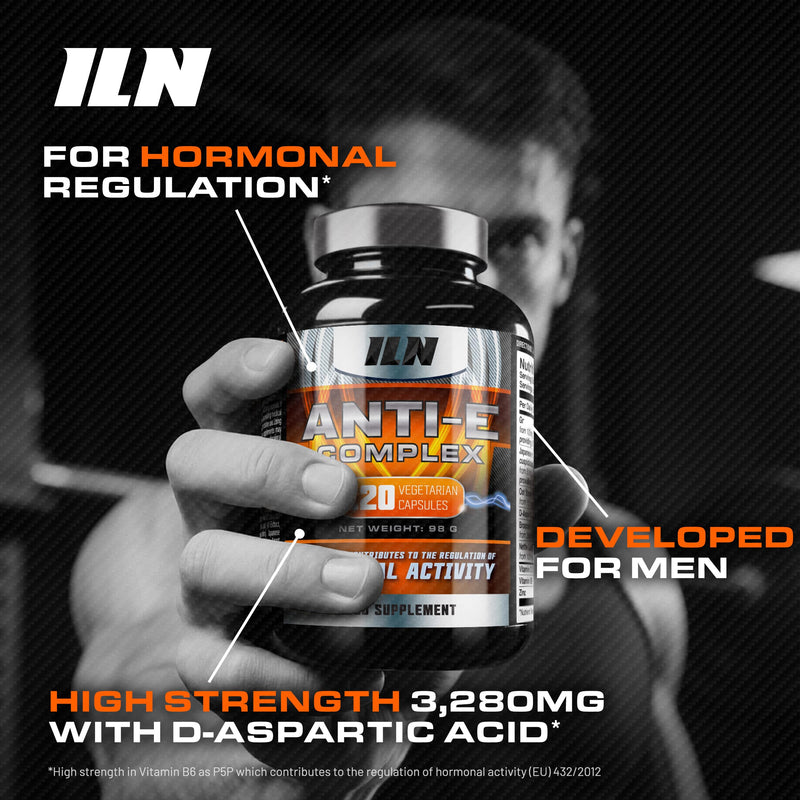 Anti-E Complex for Men – Hormonal & Estrogen Regulation Complex – 1 Month Course – Natural Blocker with D Aspartic Acid, Nettle Leaf, Resveratrol (120 Capsules) 120 count (Pack of 1)