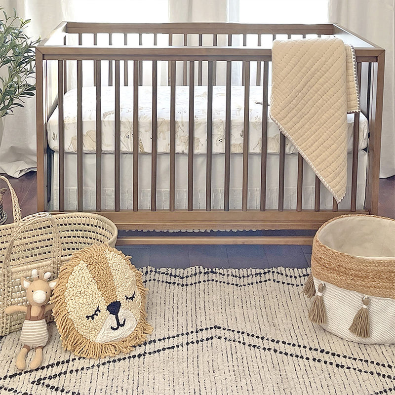 [Australia] - Crane Baby Crib Sheet, Safari Animal Crib Sheets for Boys and Girls, Soft 100% Cotton Sateen Baby Crib Sheets, Jungle Nursery Decor Toddler Sheets, Gender Neutral Baby Gift, Baby Sheets for Crib 