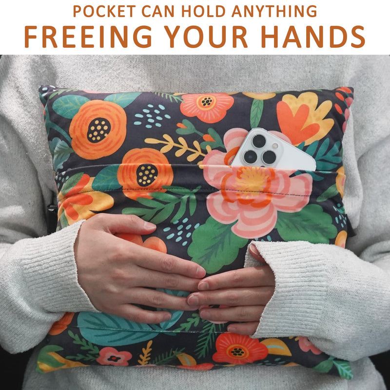 Hysterectomy Pillow for Abdominal Surgery, C Section Pillow with Pocket, Hernia Surgery Pillow, Cough Tummy Pillow After Surgery, Post Hysterectomy Must Haves, Hysterectomy Recovery Gifts Black Orange