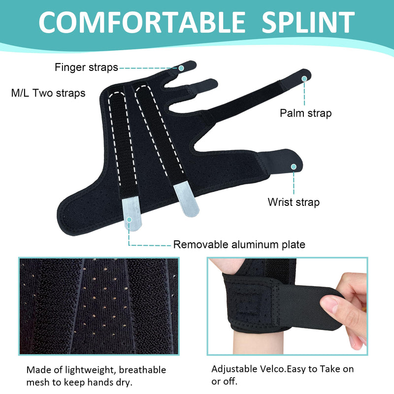 [Australia] - Metacarpal Finger Splint Hand Brace - Pinky Ring Finger Immobilizer For Boxer Fractures -Fit for Both Left or Right Hand (Medium) Medium 