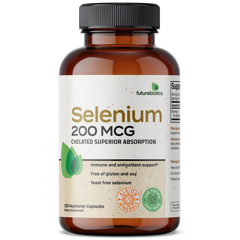 [Australia] - Futurebiotics Selenium 200 mcg - Selenium Amino Acid Complex - Essential Trace Mineral with Superior Absorption, Non GMO, 250 Capsules 