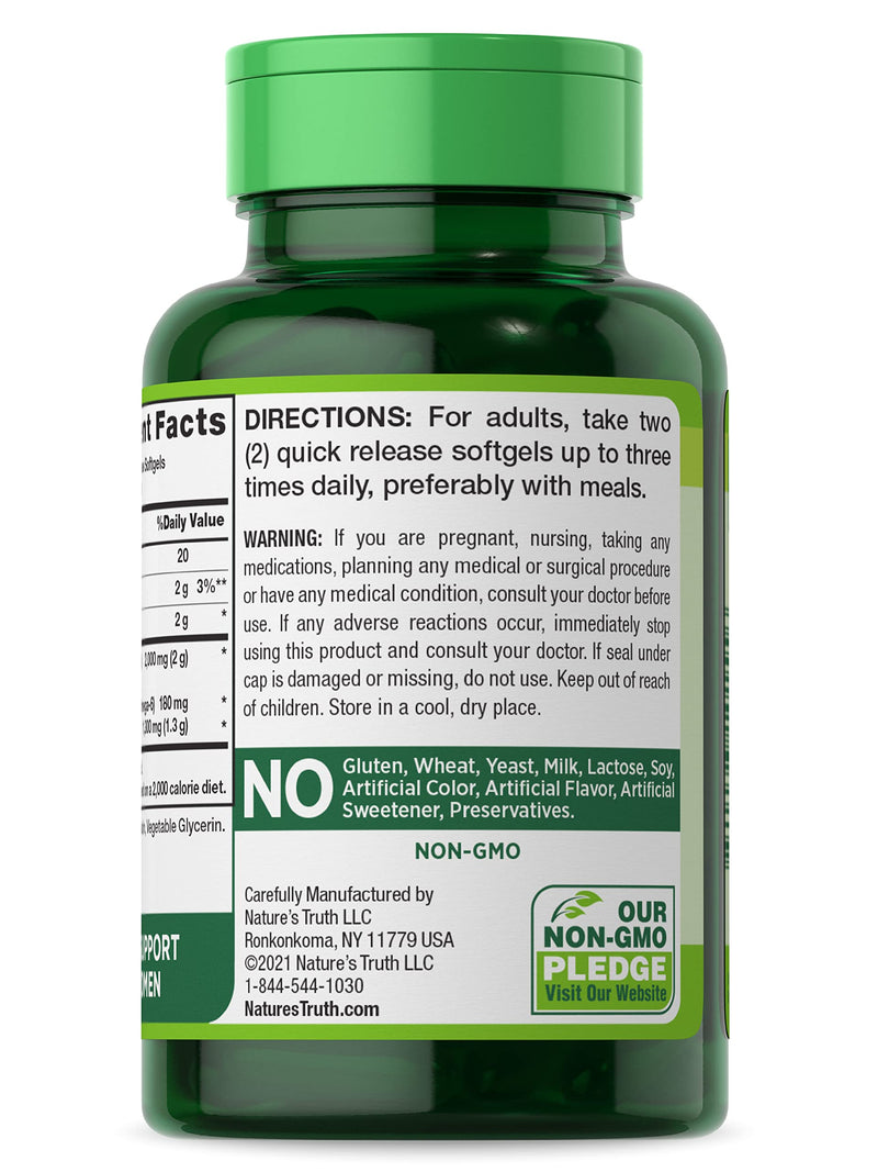 [Australia] - Evening Primrose Oil Capsules | 60 Softgels | Cold Pressed | Non-GMO, Gluten Free | By Nature's Truth 