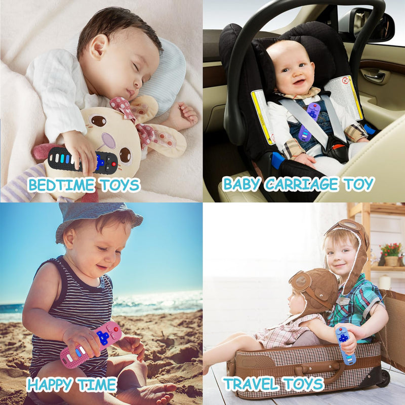 [Australia] - Baby Silicone Teething Toys, Toy Remote for Toddlers 6-18 Months, Kids Remote Teething Toy, TV Remote Teether Toys, BPA Free & Refrigerator Safe Black-01 