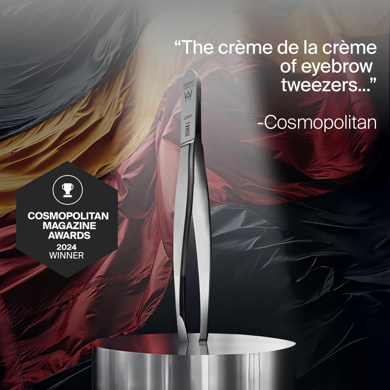 GERMANIKURE Pointed Tweezers in Leather Case - Made in Solingen Germany Leather Sleeve