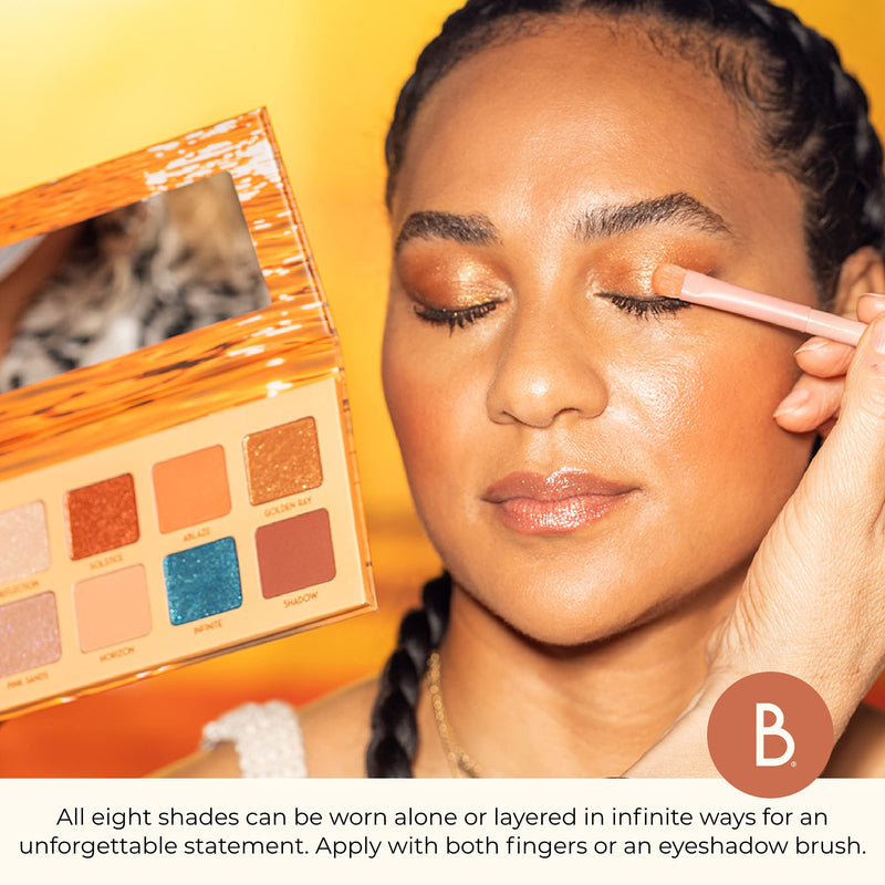[Australia] - Beauty for Real Golden Hour Eyeshadow Palette - Eight Shades with Matte & Shimmer Finishes - Infused with Mango Butter & Vitamin E - Cruelty Free, Vegan 