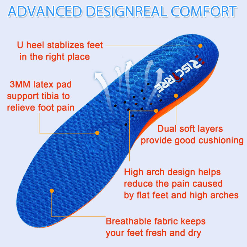 [Australia] - Insoles for Men and Women- Support Shock Absorption Cushioning Sports Comfort Inserts, Breathable Shoe Inner Soles for Running Walking,Hiking,Working L:Men:9.5-11|Women's:10.5-12 