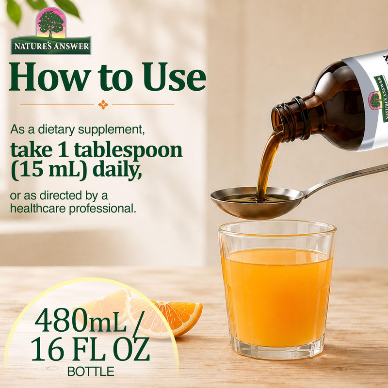 Nature's Answer Liquid Vitamin B-Complex Supports Healthy Energy Levels | Promotes Healthy Nerve Function | All-Natural Tangerine Flavor | Gluten-Free & Benzoate-Free 16oz | High Potency Formula, Supports Healthy Energy Levels, All-Natural Tangerine Fl...