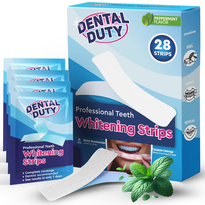 [Australia] - Dental Duty Teeth Whitening Strips ‚Äì 28pcs Vegan White Strips for Teeth Whitening ‚Äì Enamel-Safe Teeth Whitener ‚Äì Removes Coffee & Tea Stains ‚Äì Non-Toxic, Sensitivity-Free Teeth Whitening Kit. 
