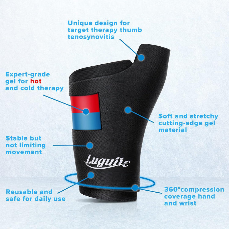 [Australia] - 2 Pack Wearable Thumb Wrist Ice Pack-Hot Cold Compress Hand Finger Ice Pack, Reusable for Injuries, Carpal Tunnel,Arthritis, Tendonitis LX2 L *2 
