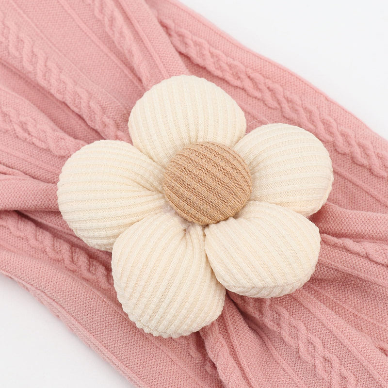 DRESHOW BQUBO Baby Flower Headbands Baby Girls Nylon Headbands Stretchy Hairbands Handmade Hair Accessories for Newborn Infant Toddlers Kids Baby Essentials 3 Pcs 3 Pcs: Beige/Pink/Dark Pink