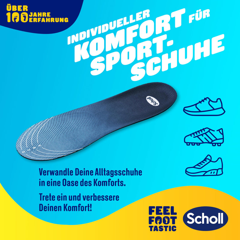 [Australia] - Scholl GelActiv sports insoles for women, all-day comfortable running shoe insoles for fresh and cool feet, super shock absorption and suspension with GelWave technology, size 35.5-40.5 