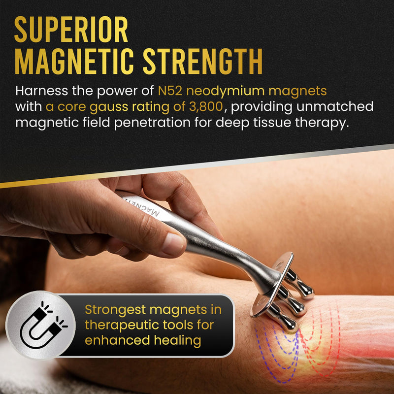 [Australia] - MagnetRX® Magnetic Therapy Massage Fork – Multi-Functional Magnetotherapy Pen for Emotion Code Magnets, Meridian Massage Tool & Body Healing Magnets – Magnetoterapia Fisioterapia Portatil Aparatos 