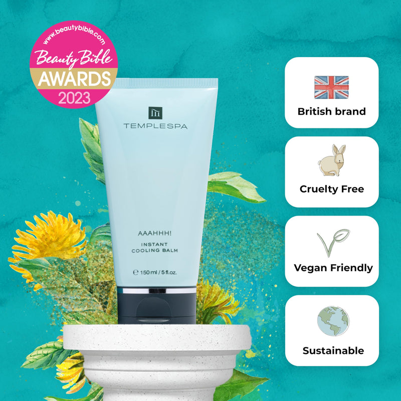 [Australia] - TEMPLESPA | AAAHHH! | Cooling Foot and Limb Gel with Natural Extracts, Essential Oils to Cool Down & Refresh Tired Feet and Legs, Natural Ingredients, Cruelty-Free, Vegan, 5.0 fl.oz. 