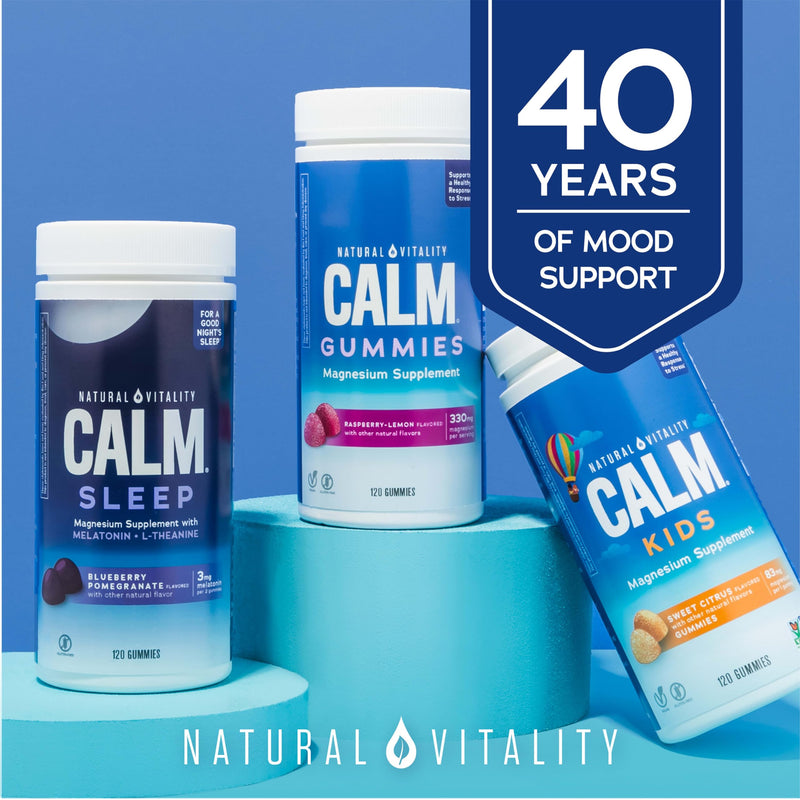 [Australia] - Natural Vitality Calm, Magnesium Citrate Kids Supplement, Stress Relief Gummies, Supports a Healthy Response to Stress, Gluten Free, Vegan, Sweet Citrus, 120 Gummies 