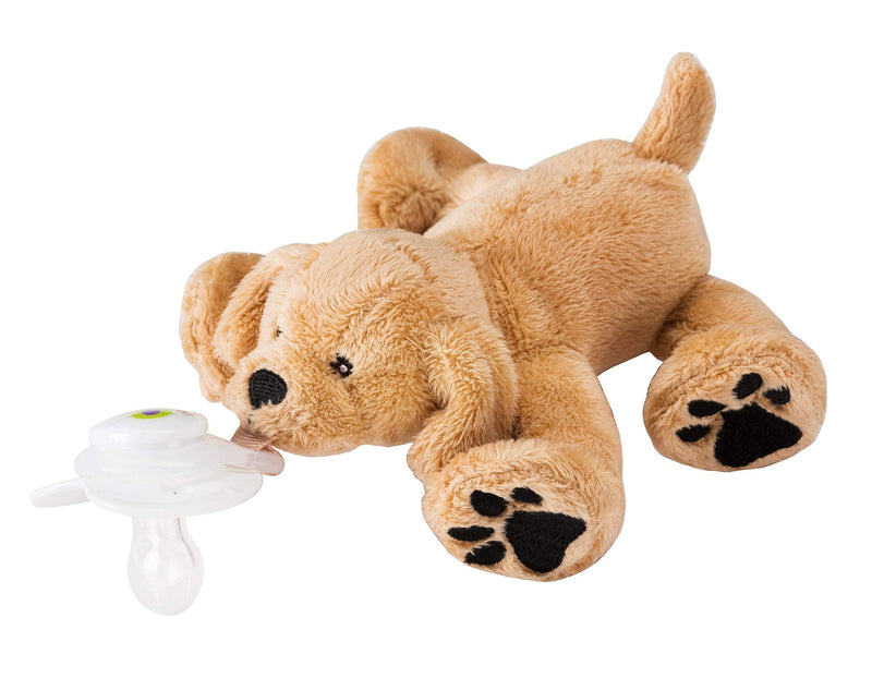 [Australia] - Nookums Paci-Plushies Buddies - Retriever Pacifier Holder - Adapts to Name Brand Pacifiers, Suitable for All Ages, Plush Toy Includes Detachable Pacifier Rufus the Retriever 