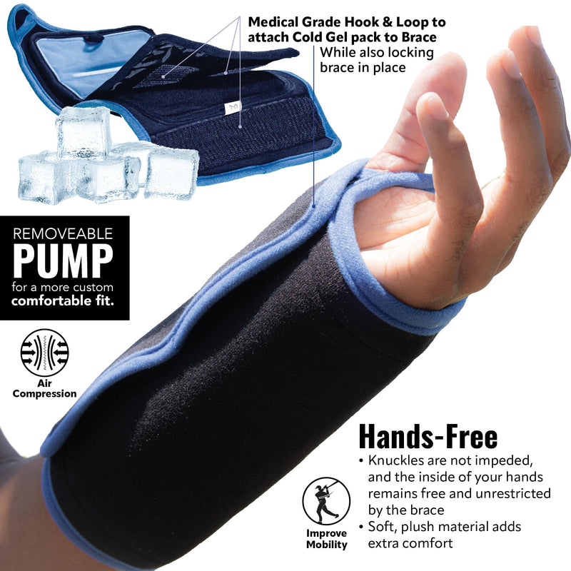 [Australia] - Polar Bear Cryo Wrist Brace – Medical-Grade Cold & Compression Therapy for Men & Women, Wrist Brace for Carpal Tunnel, Great for Sports and Athletes, Adjustable Universal Right, Black 