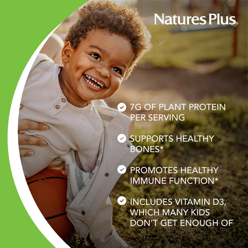 NaturesPlus SPIRU-TEIN Junior, Chocolate - 1 lb - Plant-Based Protein Powder Shake for Kids - Gluten Free & Vegetarian - 15 Servings