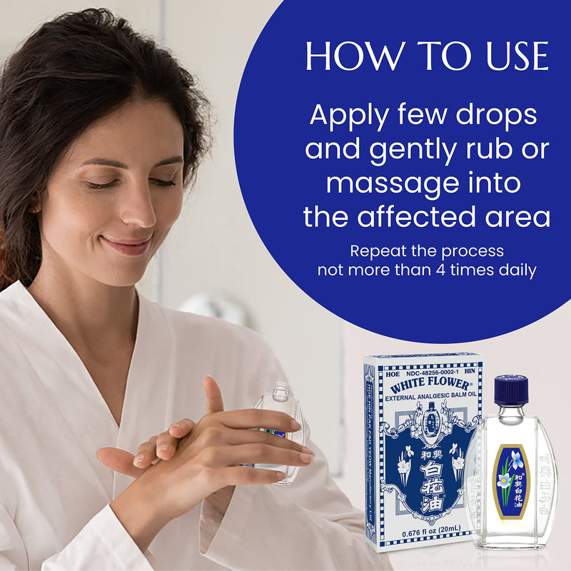 [Australia] - White Flower External Analgesic Balm Oil 10ml/ 0.338fl Oz., Authentic US Import (1 Pack) 