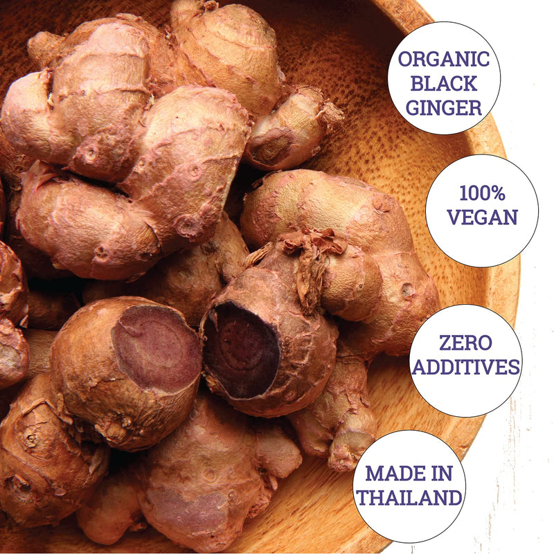 [Australia] - INCAS Organic Black Ginger 120 Vegan Capsules 500mg Each from Thailand Non GMO Verified Kaempferia Parviflora Thai Ginseng 